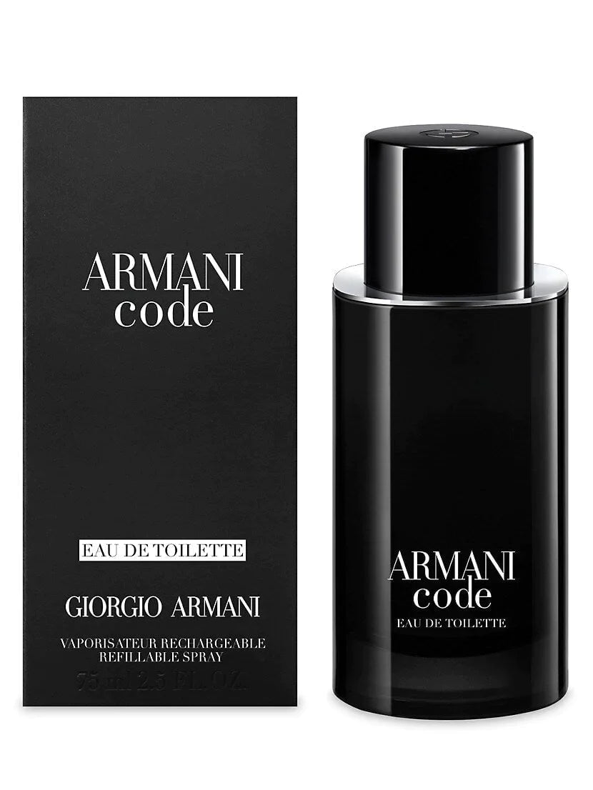 Armani Code 2.5 oz Refillable EDT for men