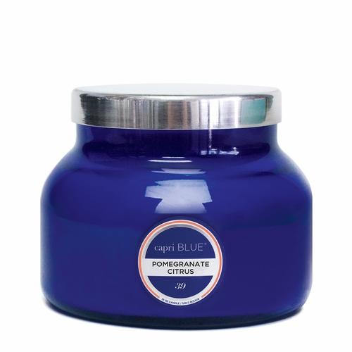 CANDLES - Petite Blue Jar Pomegranate 8 Oz Candle